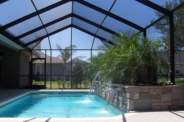 Different pool enclosure colors and shapes are a design factoe we work and decide with the client