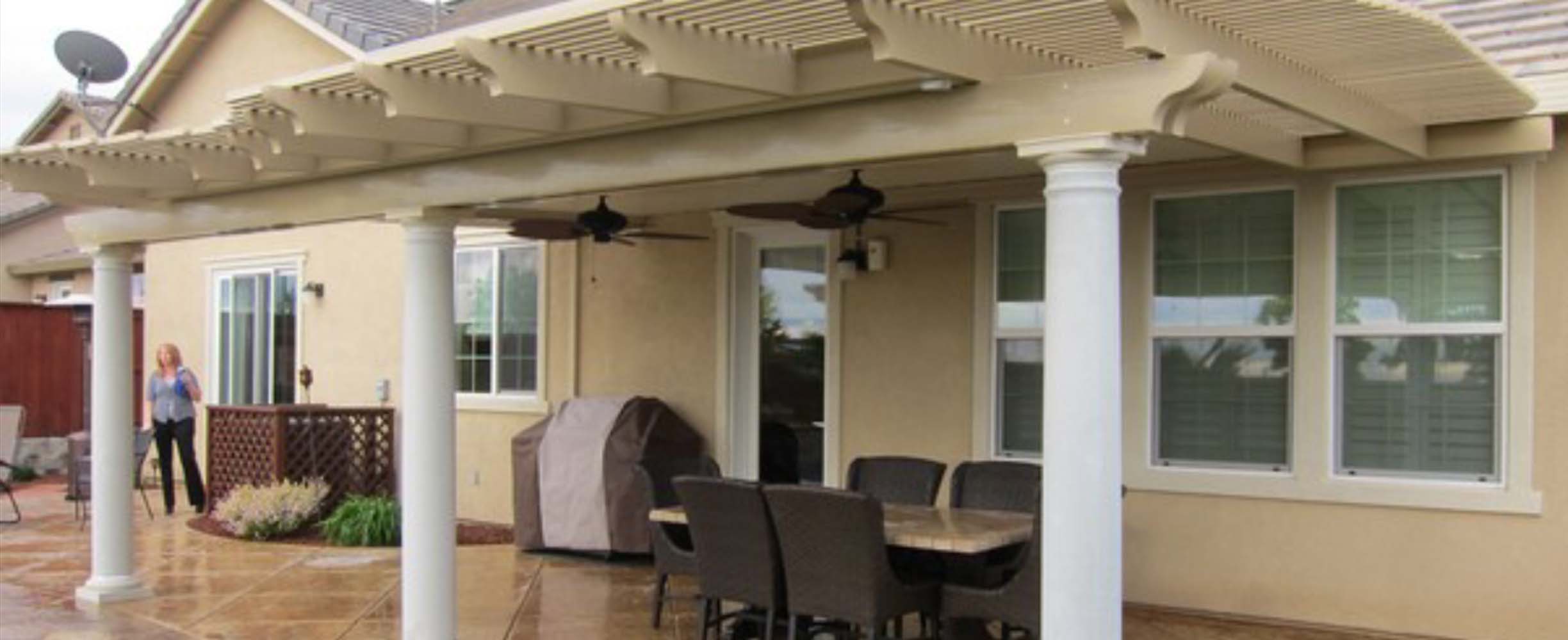 Beautiful Pergol, or pergola, adding functionality to a patio or garden in a beautiful and classy way.
