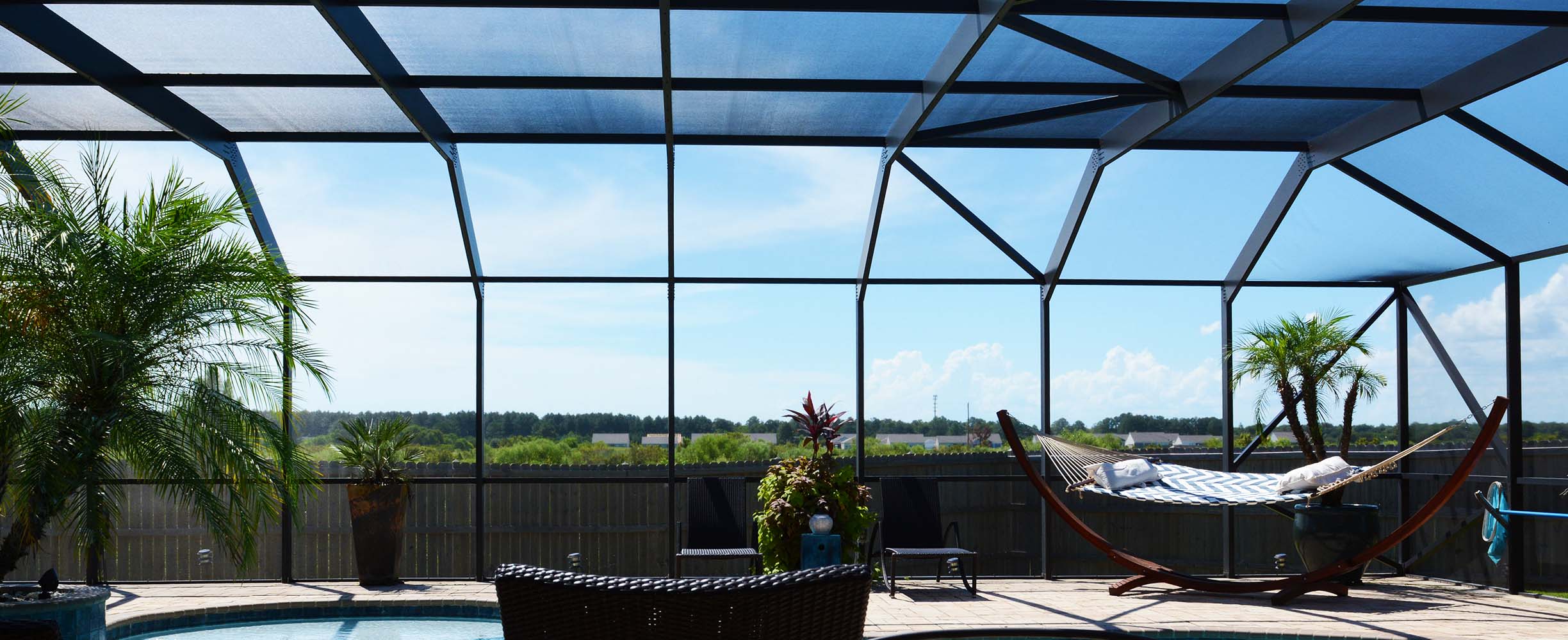 Pool enclosure designed and built to southern weather standards in Foley, Alabama